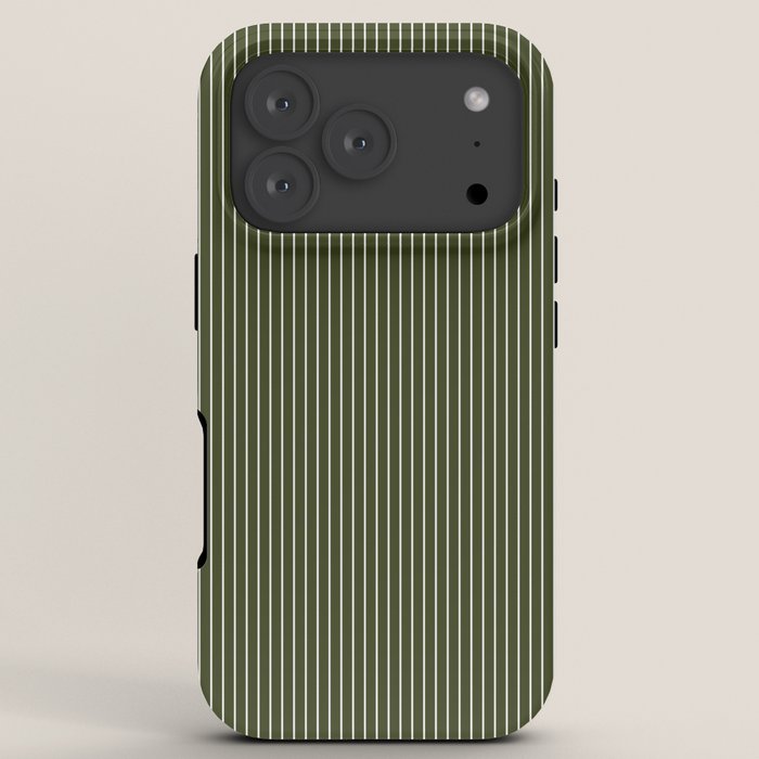 Lines #6 (Olive Green) iPhone Case