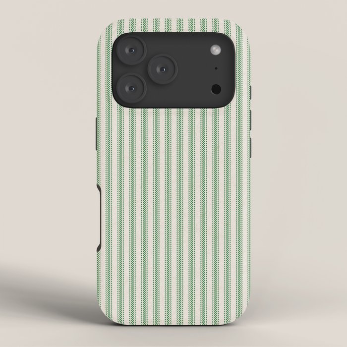 French Green Ticker Stripe iPhone Case