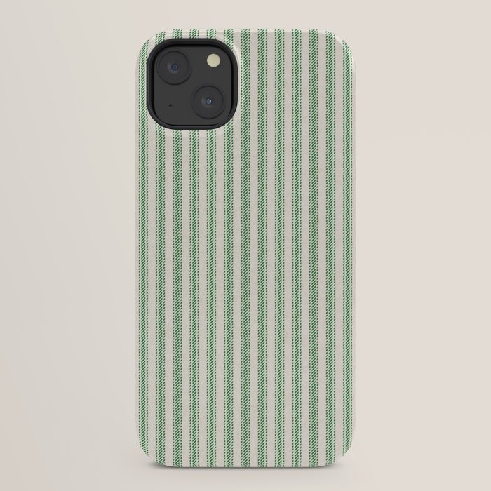 French Green Ticker Stripe iPhone Case