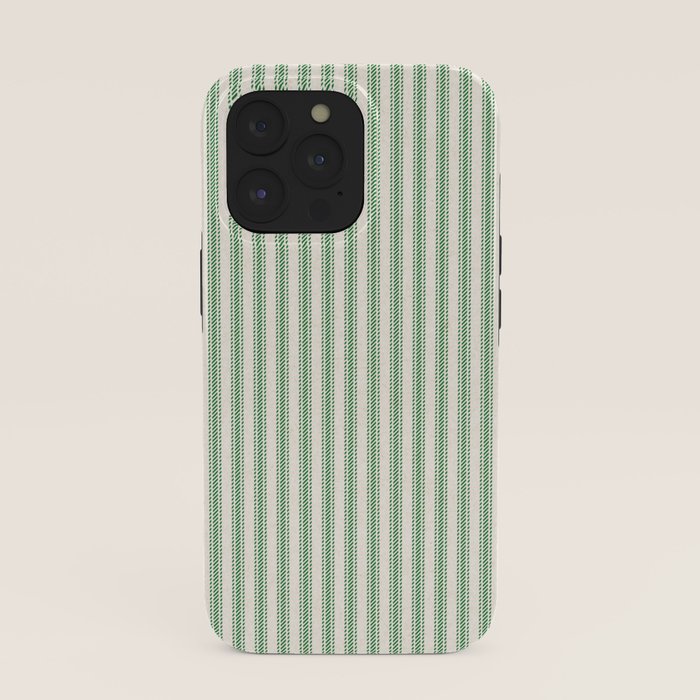 French Green Ticker Stripe iPhone Case