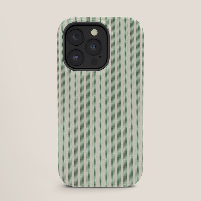 French Green Ticker Stripe iPhone Case
