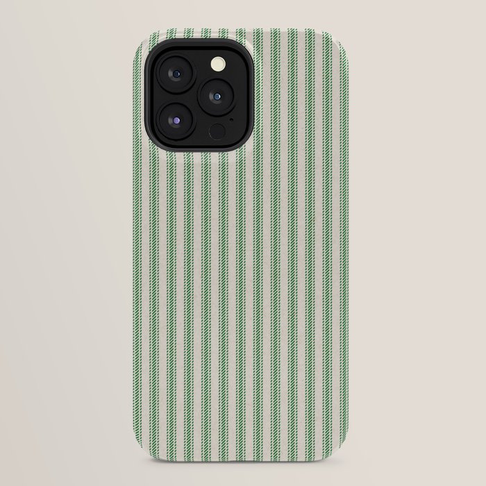 French Green Ticker Stripe iPhone Case