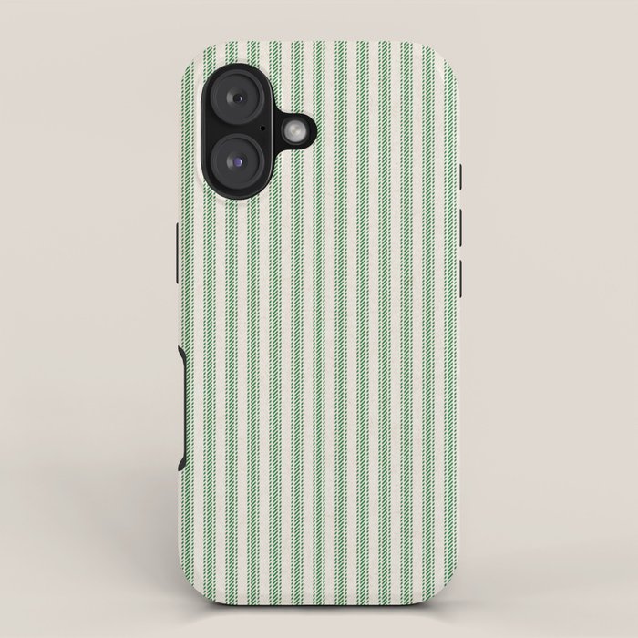 French Green Ticker Stripe iPhone Case