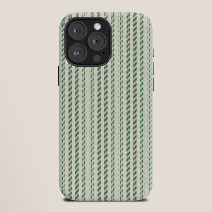 French Green Ticker Stripe iPhone Case