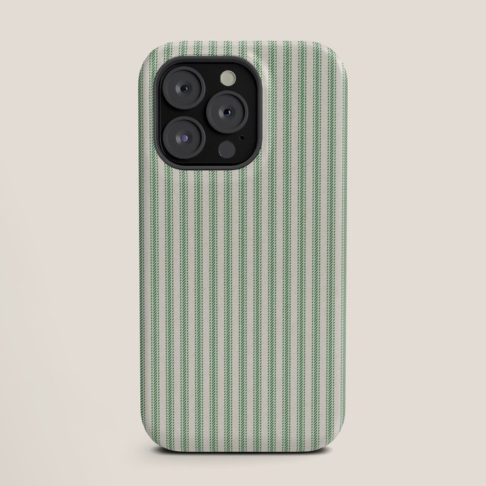 French Green Ticker Stripe iPhone Case