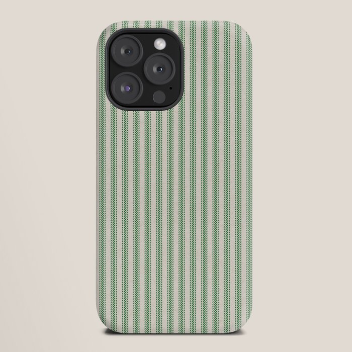 French Green Ticker Stripe iPhone Case
