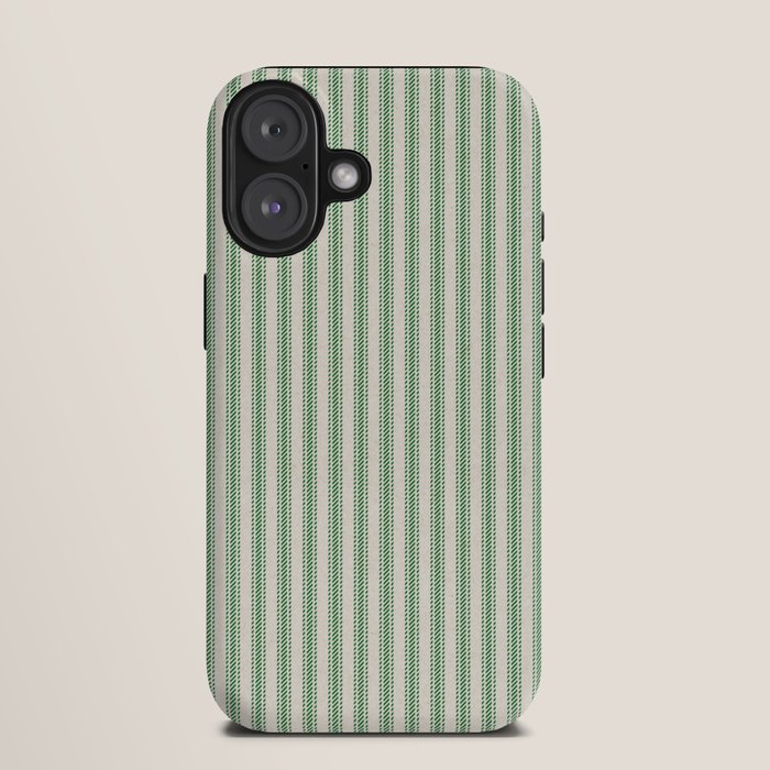 French Green Ticker Stripe iPhone Case