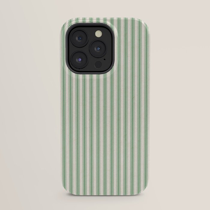 French Green Ticker Stripe iPhone Case