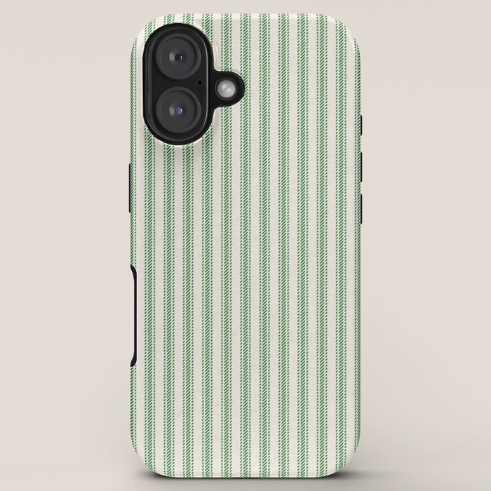 French Green Ticker Stripe iPhone Case