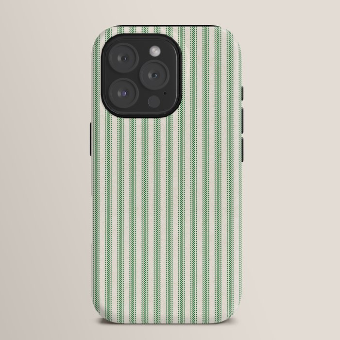 French Green Ticker Stripe iPhone Case