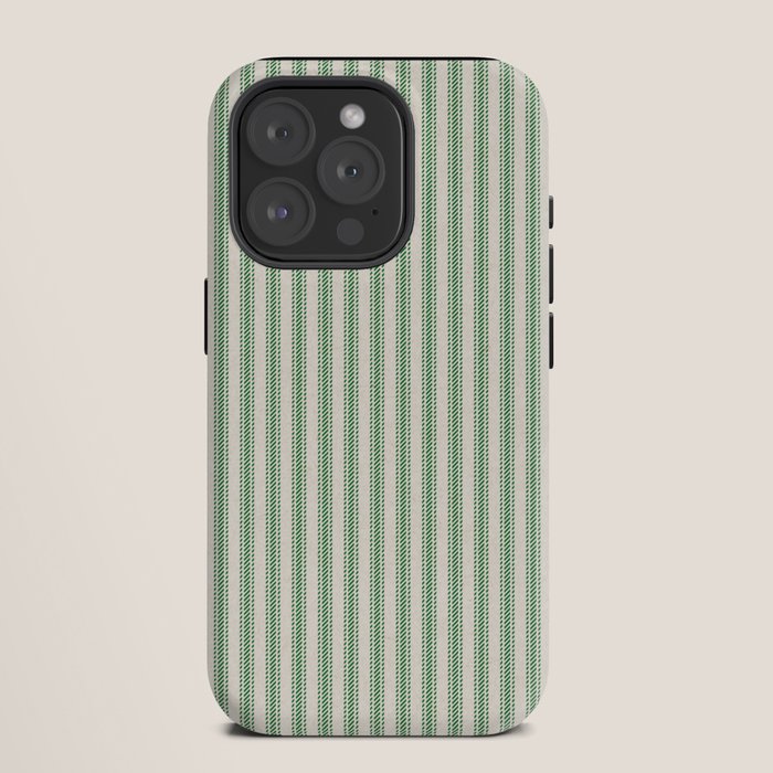 French Green Ticker Stripe iPhone Case
