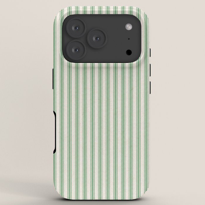 French Green Ticker Stripe iPhone Case