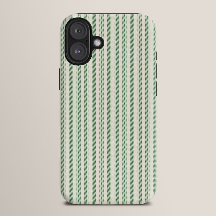 French Green Ticker Stripe iPhone Case