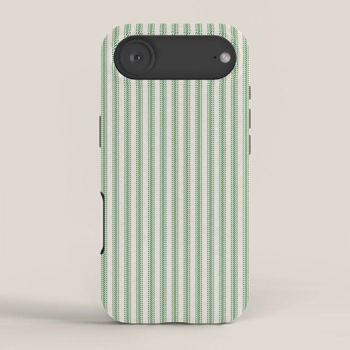 French Green Ticker Stripe iPhone Case