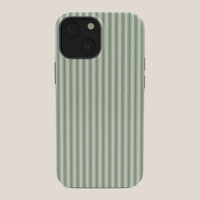 French Green Ticker Stripe iPhone Case