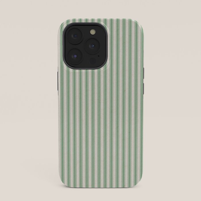 French Green Ticker Stripe iPhone Case