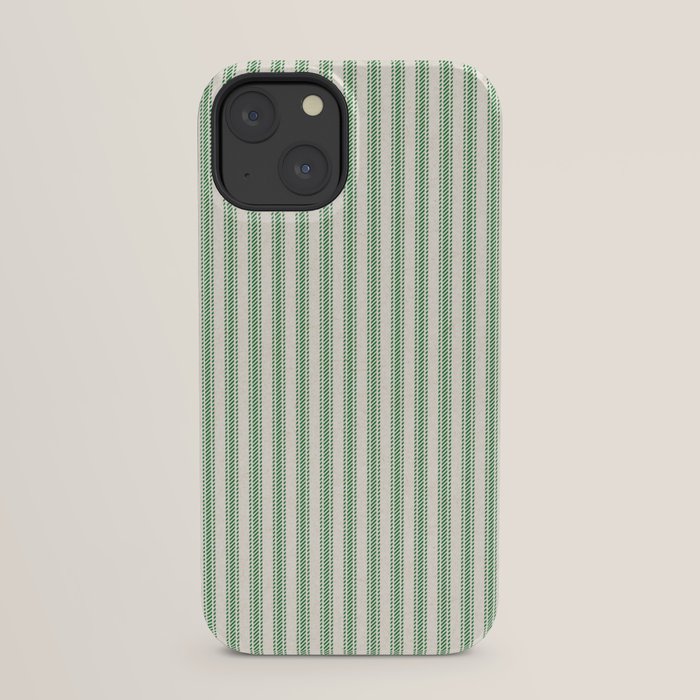 French Green Ticker Stripe iPhone Case
