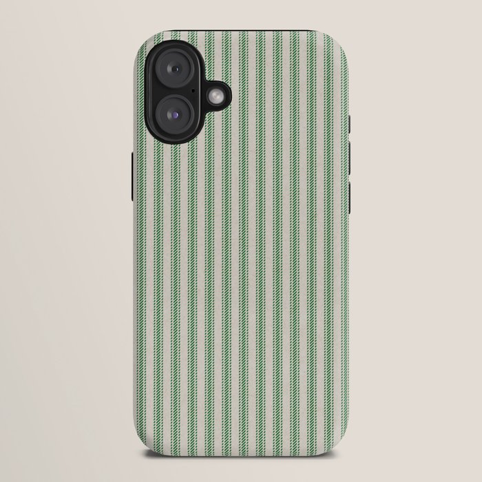 French Green Ticker Stripe iPhone Case
