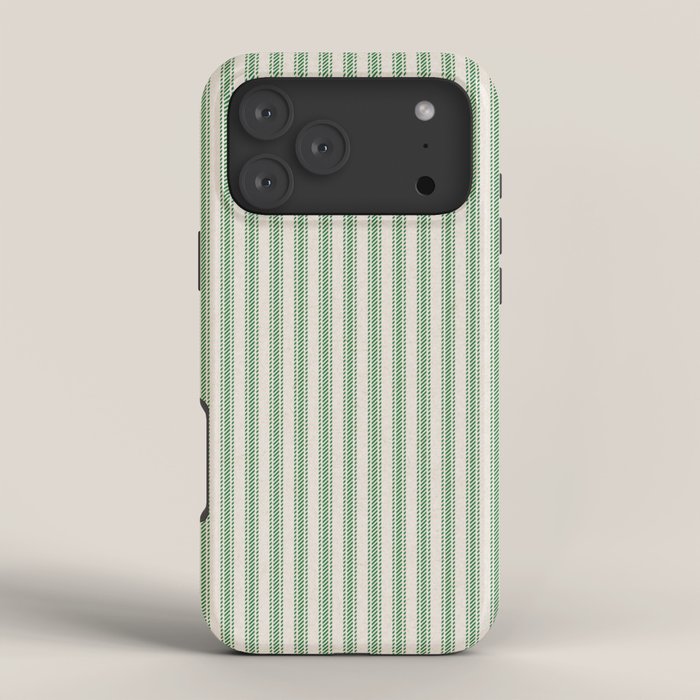 French Green Ticker Stripe iPhone Case