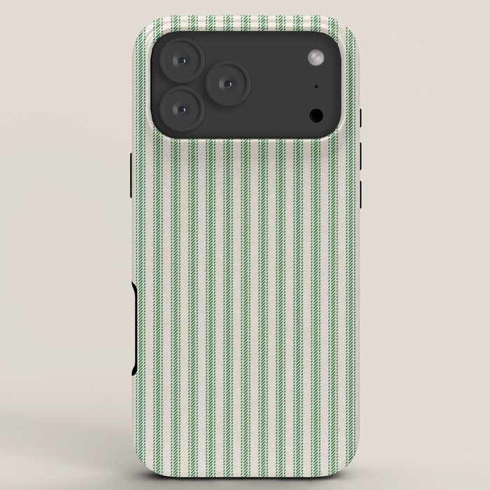 French Green Ticker Stripe iPhone Case