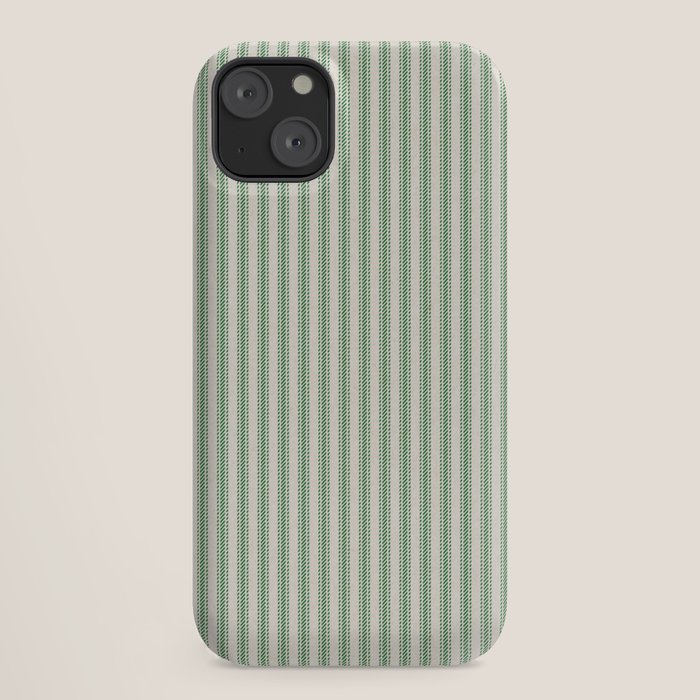 French Green Ticker Stripe iPhone Case
