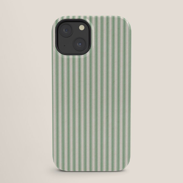 French Green Ticker Stripe iPhone Case