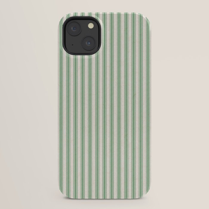 French Green Ticker Stripe iPhone Case