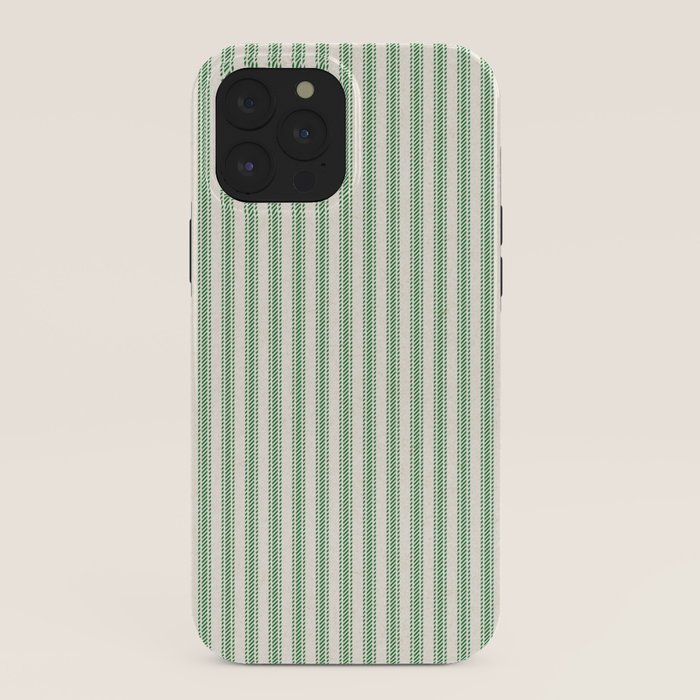 French Green Ticker Stripe iPhone Case