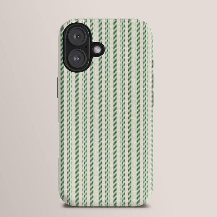French Green Ticker Stripe iPhone Case