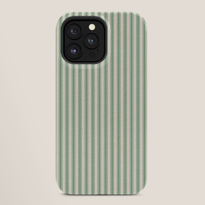 French Green Ticker Stripe iPhone Case