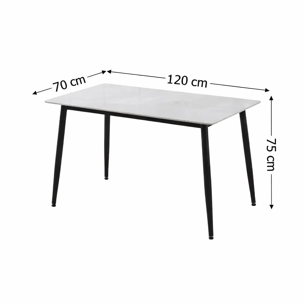 At Performance See all products Kitchen / Dining Room Table Set with 4 Chairs, Gray Sintered Stone Top and Velvet, 120x70 cm