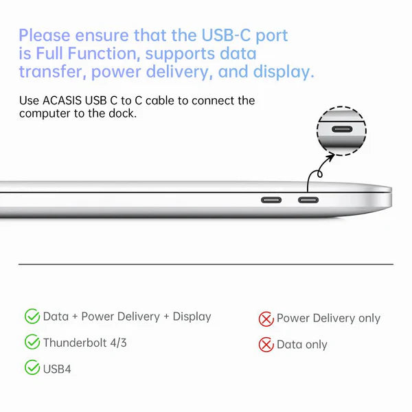Acasis 15-in-1 4K 60Hz USB-C Desktop Docking Station for Laptop and PC