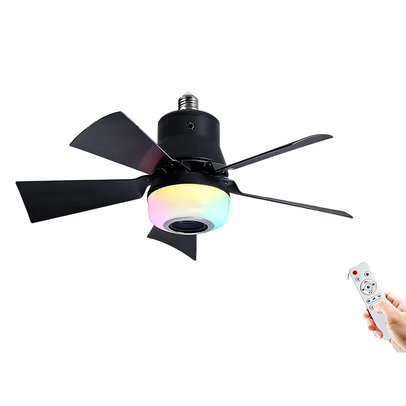 🍃Smart Ceiling Fan with RGB Lighting & Bluetooth Speaker - 3 Levels, Remote Control & E27 Base