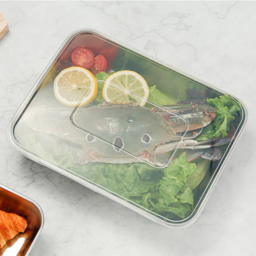 S304 Stainless Steel Food Storage Box (25 x 20 x 6 cm)