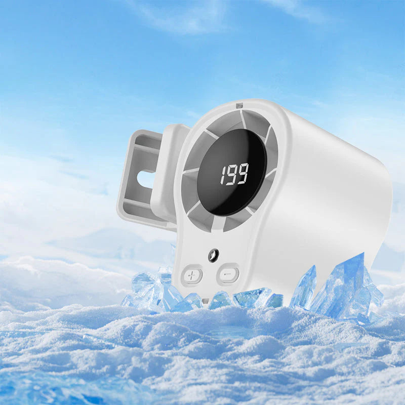 🚗 50% OFF NOW! ❄️ Hands-free Fan with LED Display – Powerful Cooling & Stable Attachment – Portable Essential 🔋