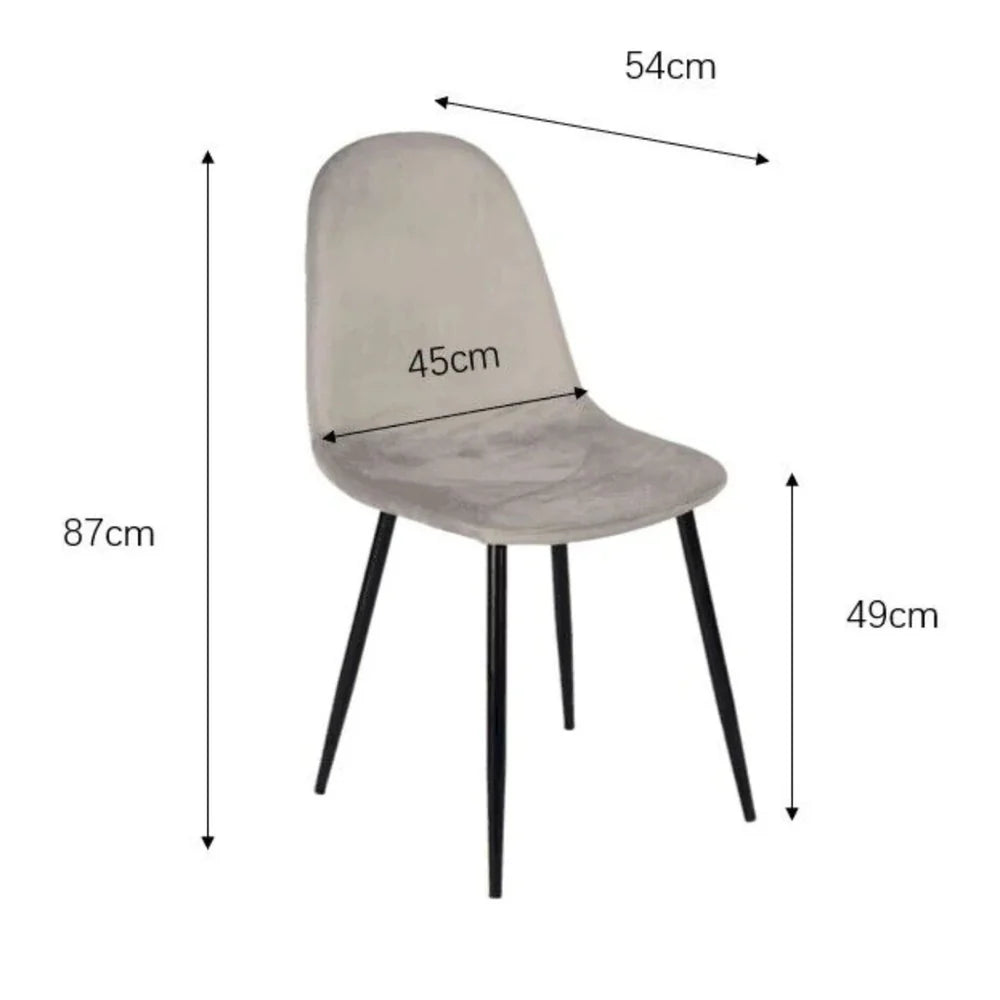 At Performance See all products Kitchen / Dining Room Table Set with 4 Chairs, Gray Sintered Stone Top and Velvet, 120x70 cm