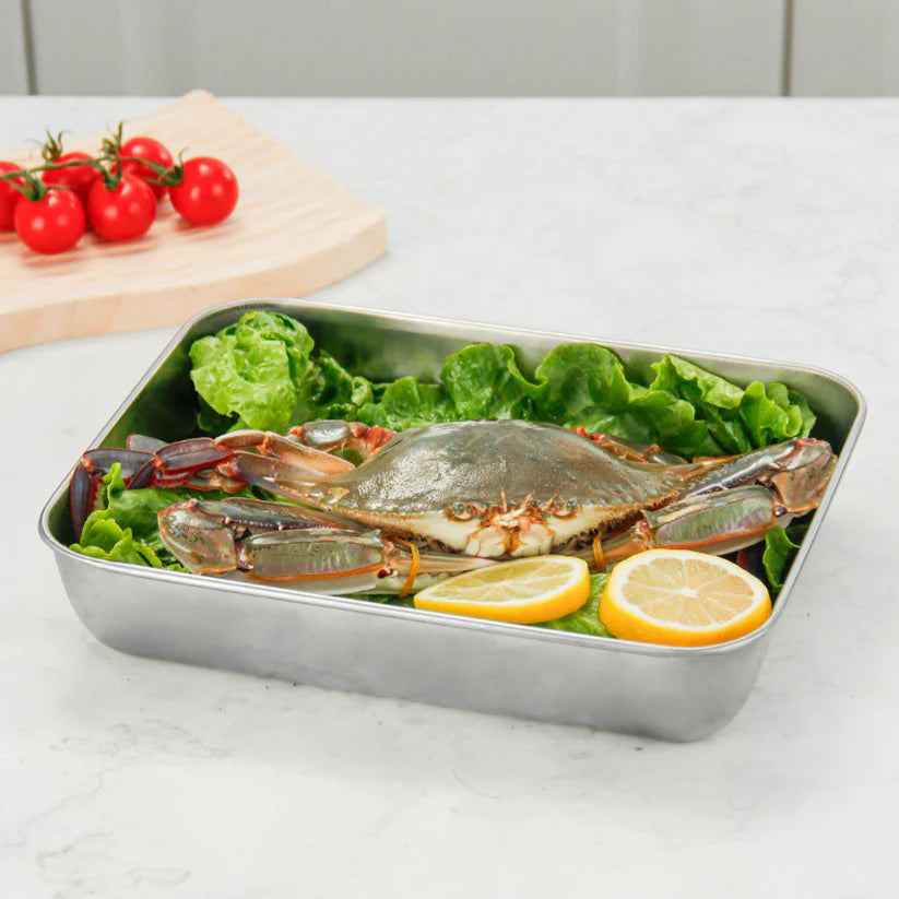 S304 Stainless Steel Food Storage Box (25 x 20 x 6 cm)