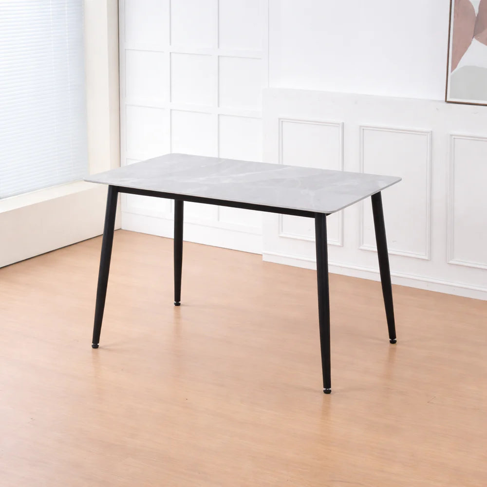At Performance See all products Kitchen / Dining Room Table Set with 4 Chairs, Gray Sintered Stone Top and Velvet, 120x70 cm