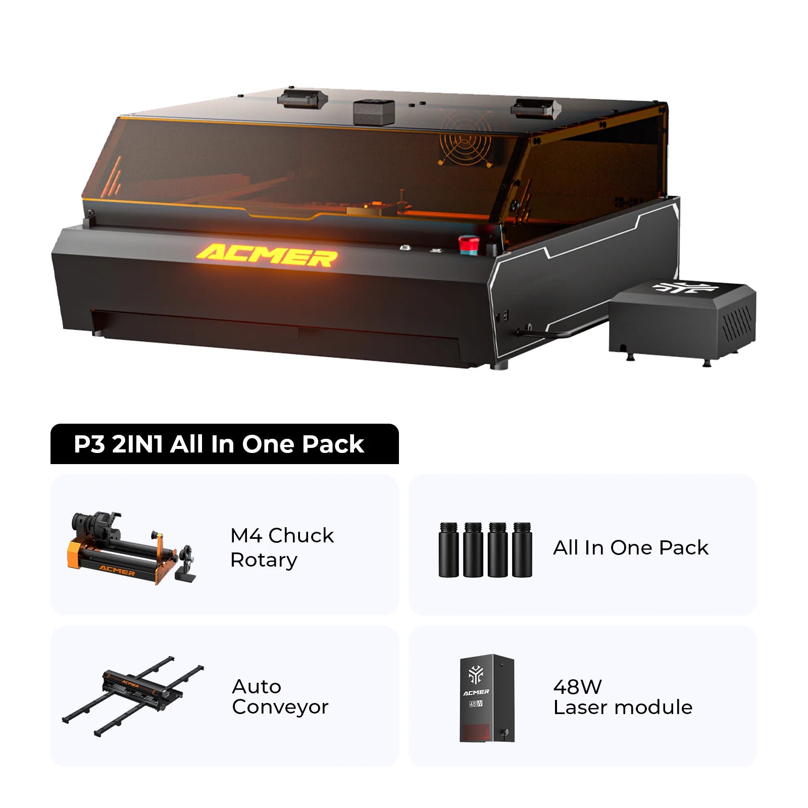 ACMER P3 IR＆Diode Enclosed Dual Laser Engraver
