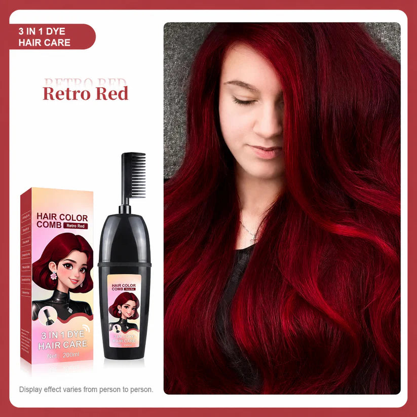 🧴3-in-1 herbal hair coloring comb | Easy hair coloring at home with built-in brush