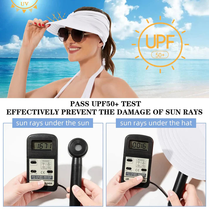🔥Women's visor cap with UPF 50+ UV protection