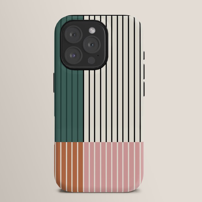 Color Block Line Abstract V Colorful Retro iPhone Case