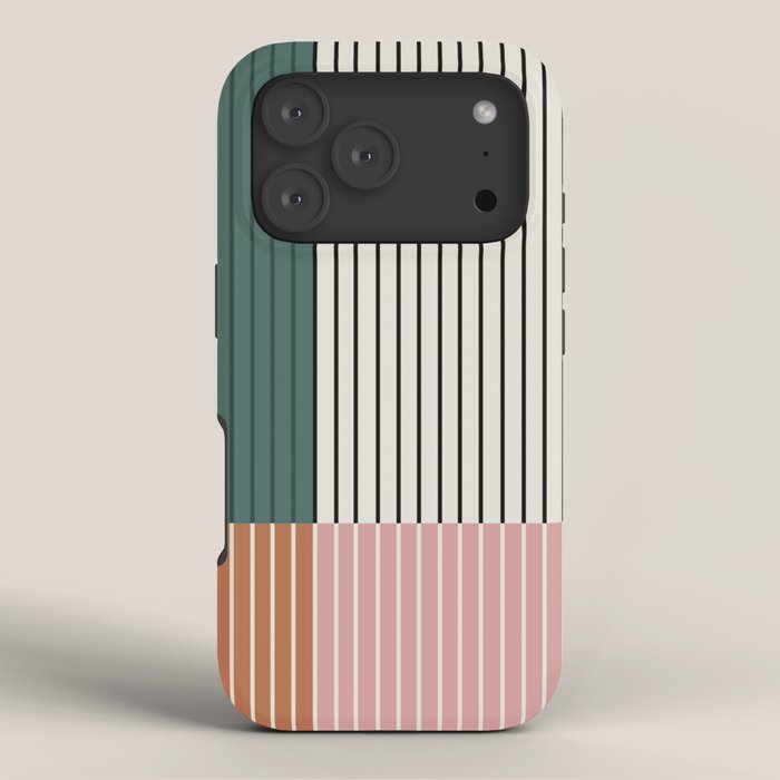 Color Block Line Abstract V Colorful Retro iPhone Case
