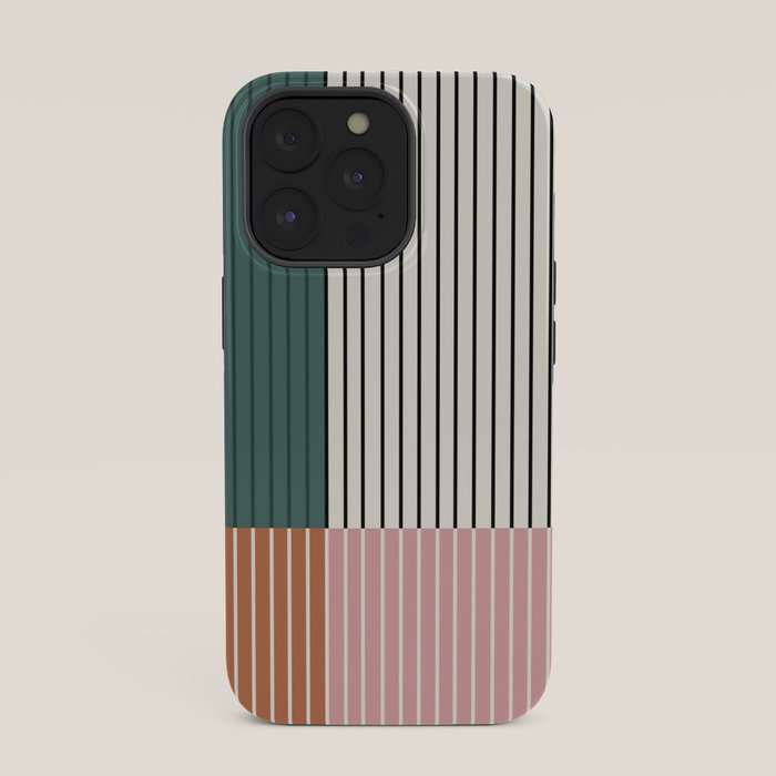 Color Block Line Abstract V Colorful Retro iPhone Case