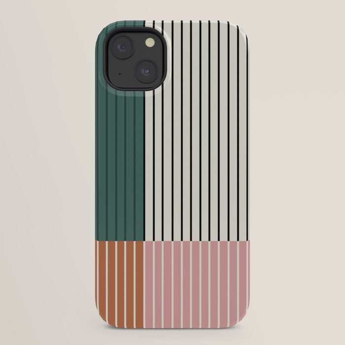 Color Block Line Abstract V Colorful Retro iPhone Case