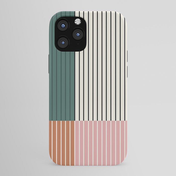 Color Block Line Abstract V Colorful Retro iPhone Case