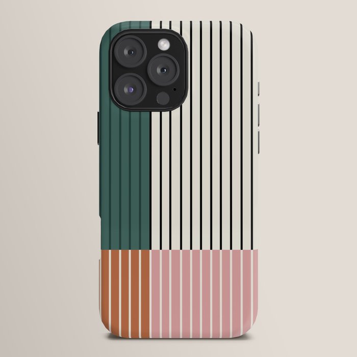 Color Block Line Abstract V Colorful Retro iPhone Case