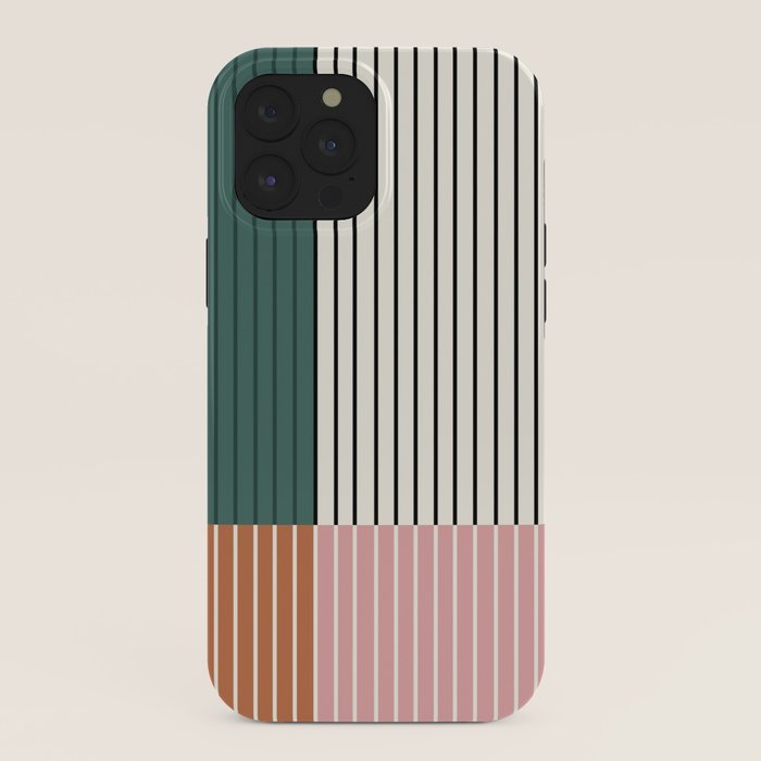 Color Block Line Abstract V Colorful Retro iPhone Case