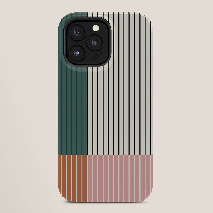 Color Block Line Abstract V Colorful Retro iPhone Case