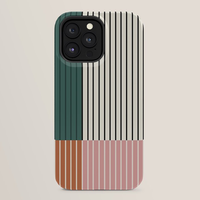Color Block Line Abstract V Colorful Retro iPhone Case
